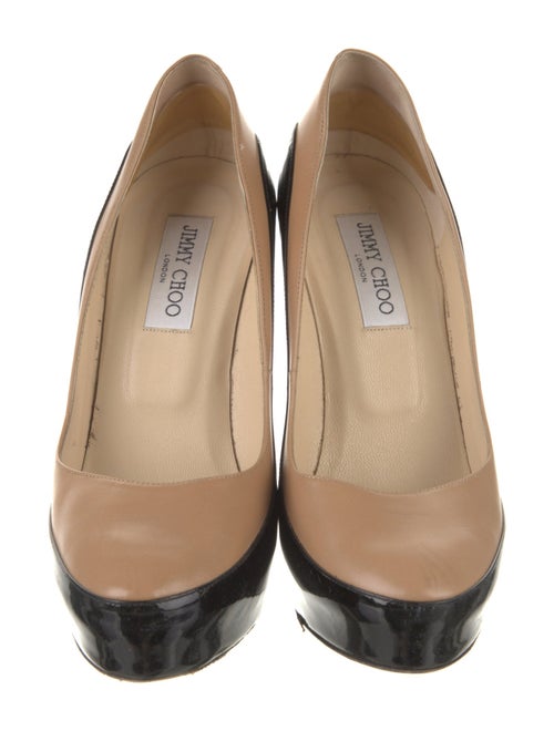 Jimmy Choo Patent Leather Colorblock Pattern Pumps