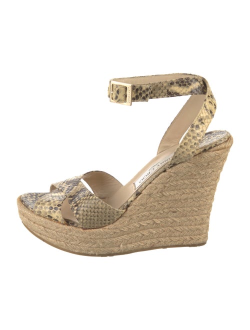 Jimmy Choo Embossed Leather Animal Print Espadrilles