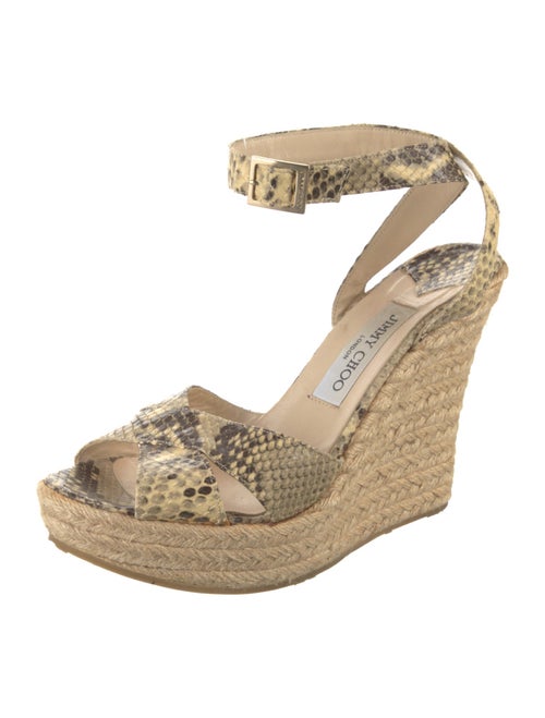 Jimmy Choo Embossed Leather Animal Print Espadrilles