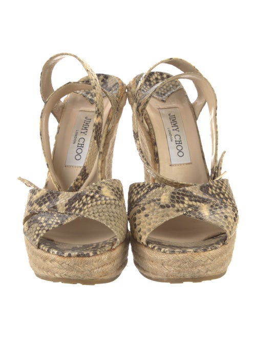 Jimmy Choo Embossed Leather Animal Print Espadrilles