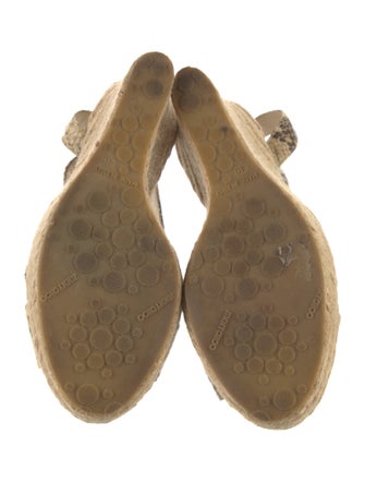 Jimmy Choo Embossed Leather Animal Print Espadrilles