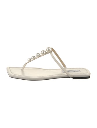 Jimmy Choo Leather T-Strap Sandals
