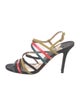 Jimmy Choo Mesh Colorblock Pattern Slingback Sandals