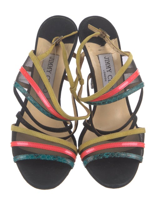 Jimmy Choo Mesh Colorblock Pattern Slingback Sandals