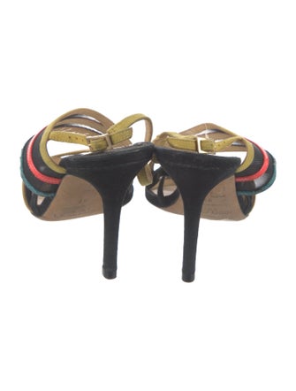 Jimmy Choo Mesh Colorblock Pattern Slingback Sandals