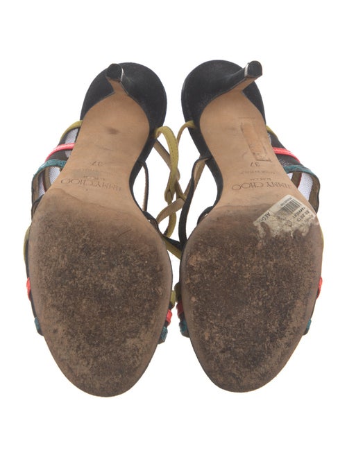 Jimmy Choo Mesh Colorblock Pattern Slingback Sandals