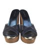 Jimmy Choo Embossed Leather Colorblock Pattern Slides
