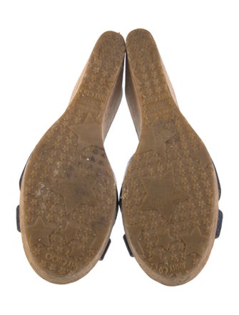 Jimmy Choo Embossed Leather Colorblock Pattern Slides