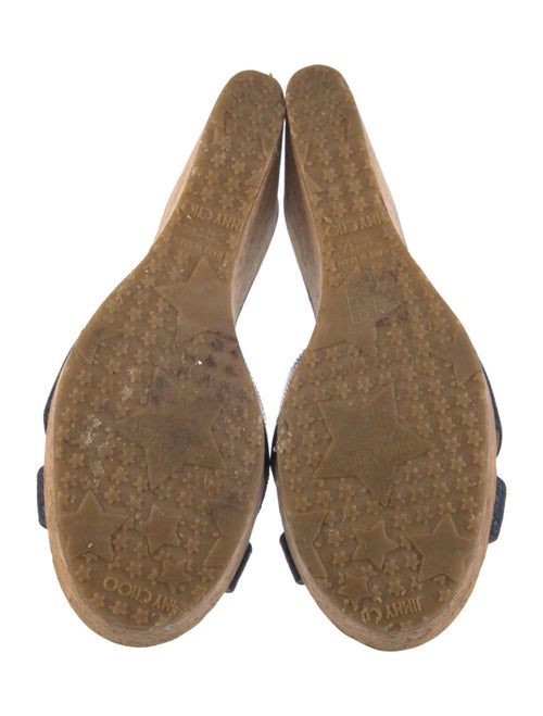 Jimmy Choo Embossed Leather Colorblock Pattern Slides