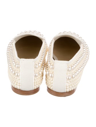 Jimmy Choo Satin Beaded Accents Loafers