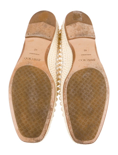 Jimmy Choo Satin Beaded Accents Loafers