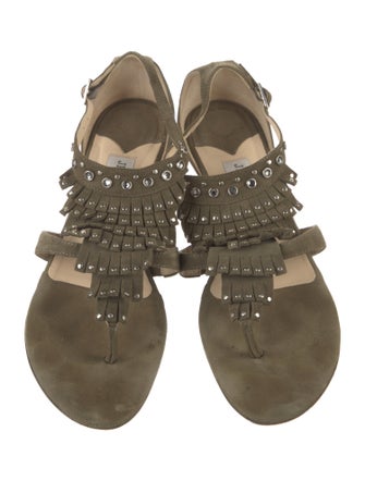 Jimmy Choo Suede Crystal Embellishments Sandals