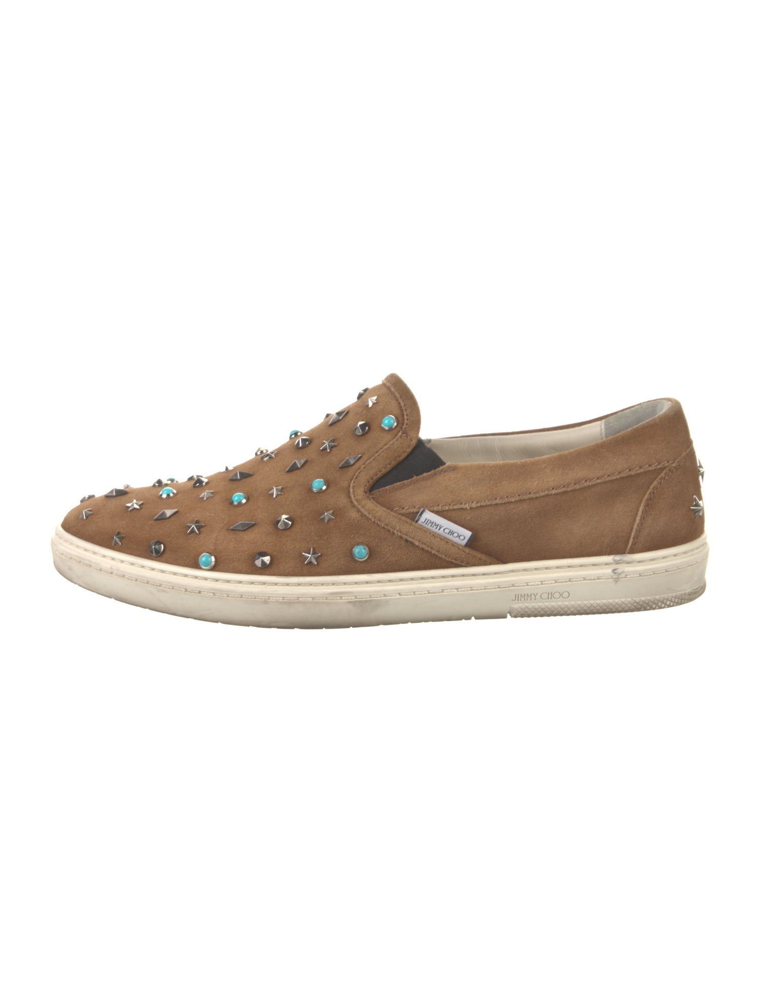 Jimmy Choo Suede Colorblock Pattern Sneakers