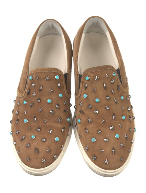 Jimmy Choo Suede Colorblock Pattern Sneakers