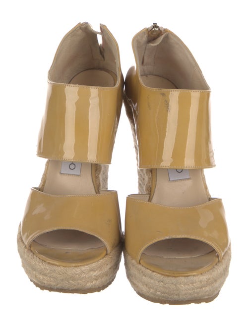 Jimmy Choo Patent Leather Braided Accents Espadrilles