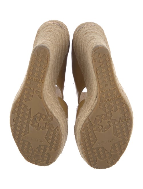 Jimmy Choo Patent Leather Braided Accents Espadrilles