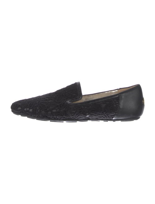 Jimmy Choo Leather Embroidered Accent Moccasins