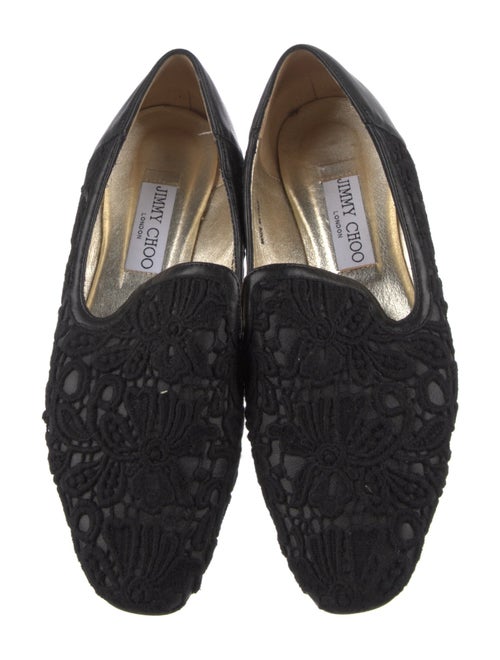 Jimmy Choo Leather Embroidered Accent Moccasins