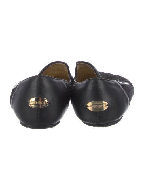 Jimmy Choo Leather Embroidered Accent Moccasins