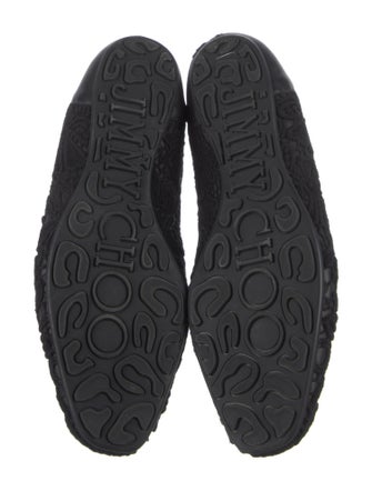 Jimmy Choo Leather Embroidered Accent Moccasins