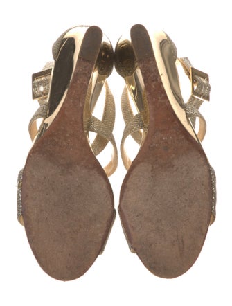 Jimmy Choo Glitter Glitter Accents Slingback Sandals