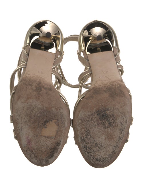 Jimmy Choo Suede Leather Trim Embellishment Gladiator Sandals