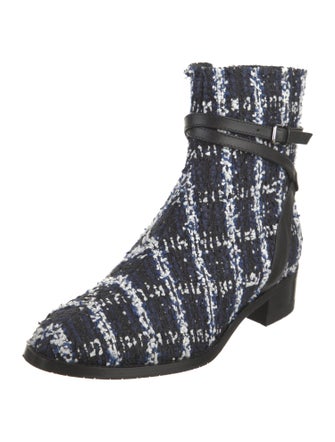 Jimmy Choo Tweed Printed Chelsea Boots