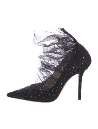 Jimmy Choo Mesh Mesh Accents Lace-Up Boots