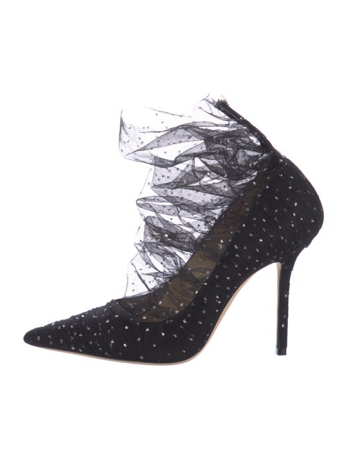 Jimmy Choo Mesh Mesh Accents Lace-Up Boots