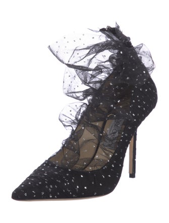 Jimmy Choo Mesh Mesh Accents Lace-Up Boots