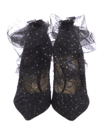 Jimmy Choo Mesh Mesh Accents Lace-Up Boots