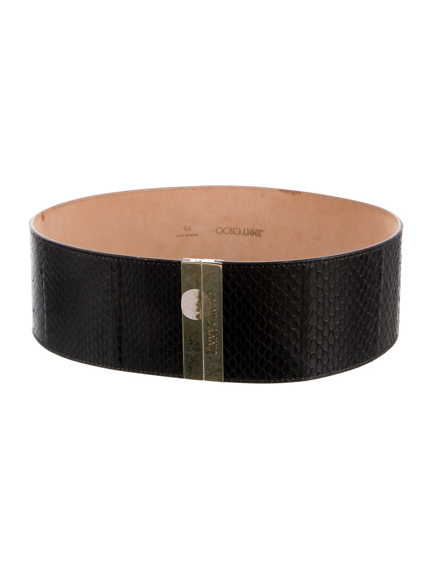 Jimmy Choo Wide Snakeskin Waist Belt