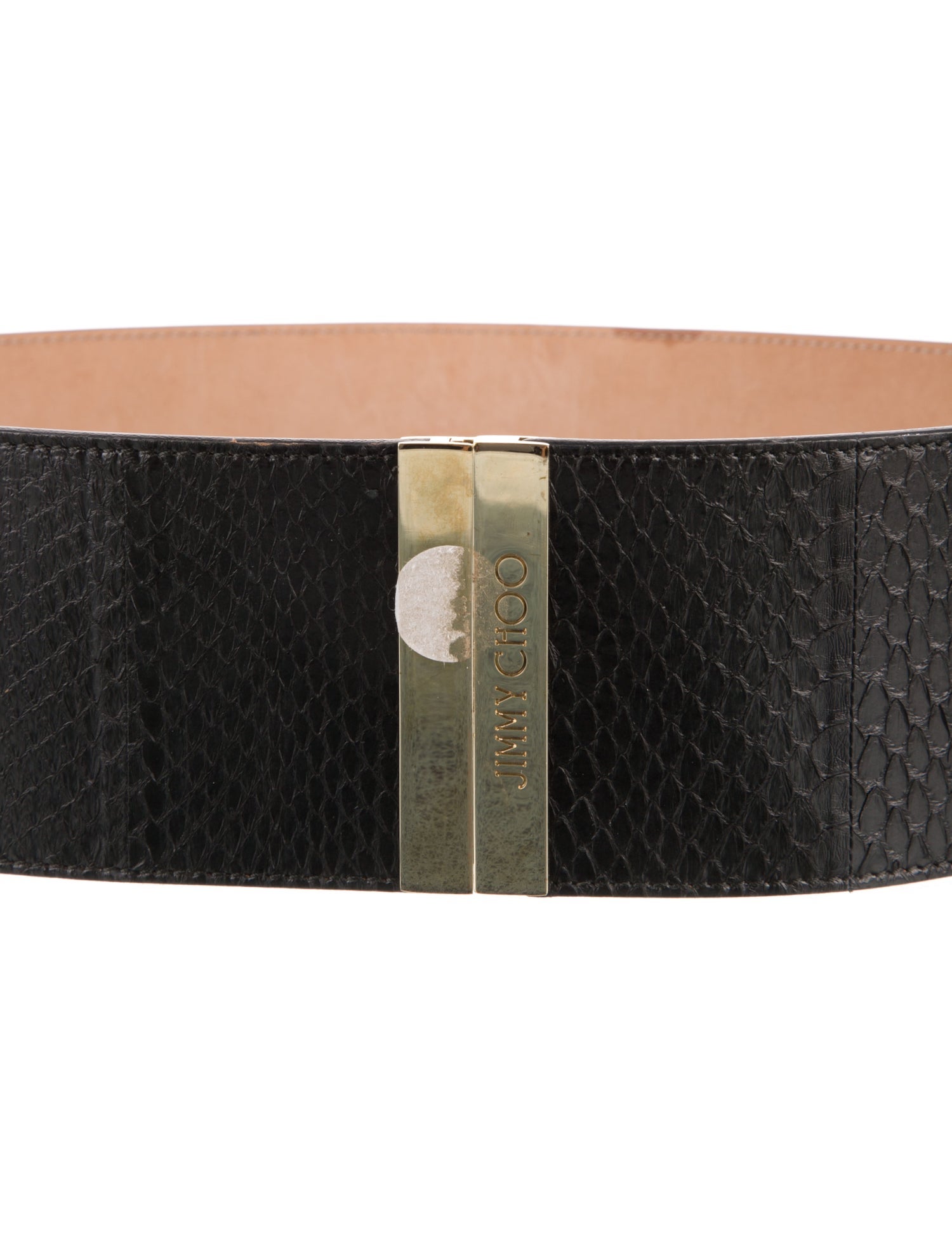 Jimmy Choo Wide Snakeskin Waist Belt