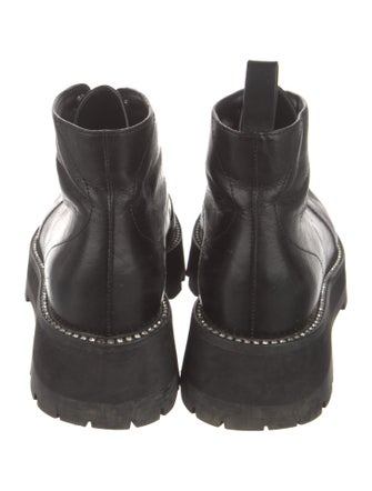 Jimmy Choo Leather Crystal Embellishments Combat Boots