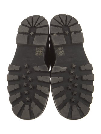 Jimmy Choo Leather Crystal Embellishments Combat Boots