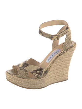 Jimmy Choo Jute Animal Print Espadrilles