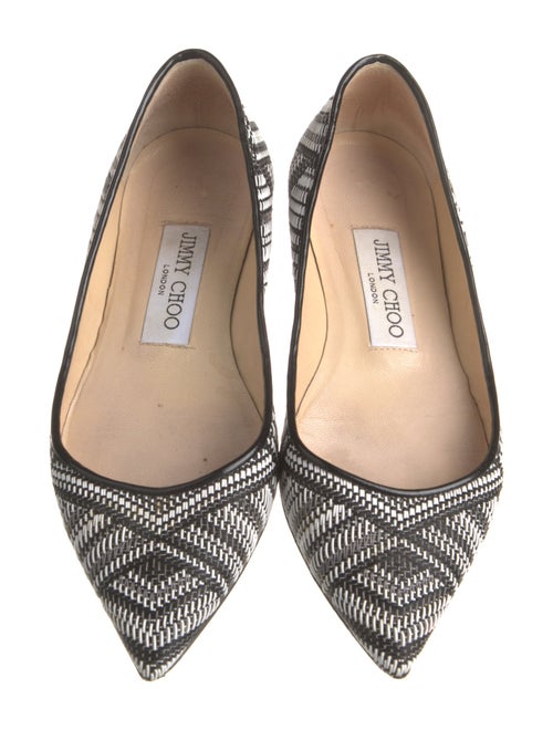 Jimmy Choo Printed Leather Trim Embellishment Ballet Flats