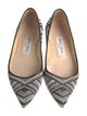 Jimmy Choo Printed Leather Trim Embellishment Ballet Flats