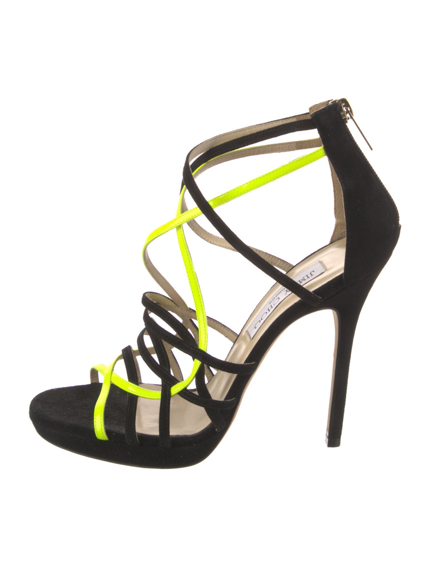 Jimmy Choo Suede Colorblock Pattern Sandals