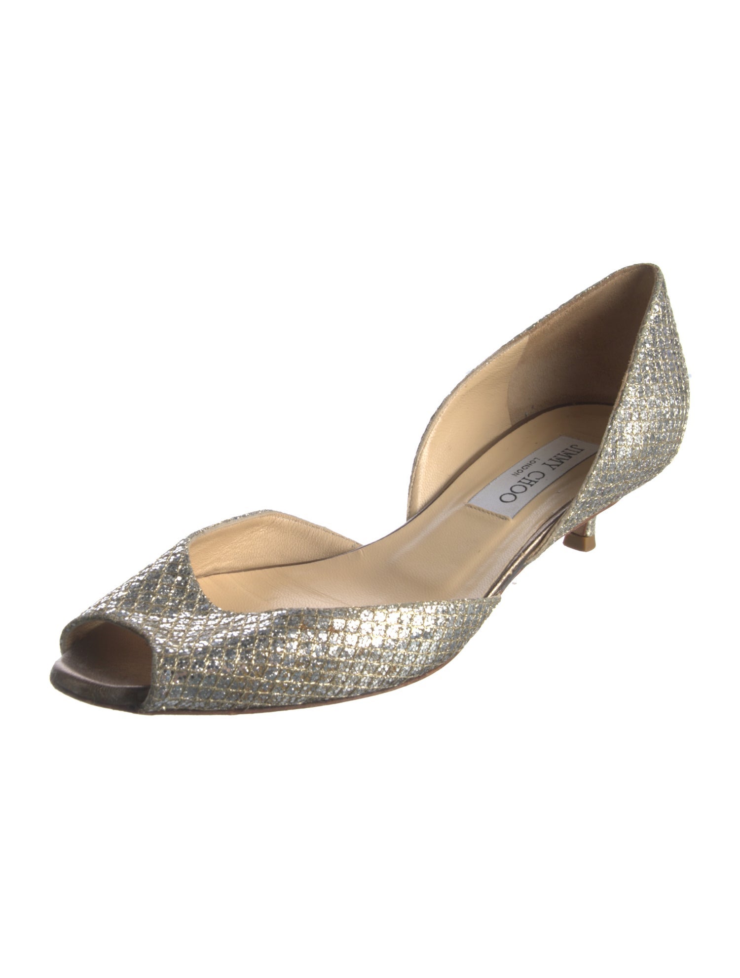 Jimmy Choo Glitter D'Orsay Pumps