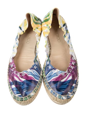 Jimmy Choo Leather Printed Espadrilles