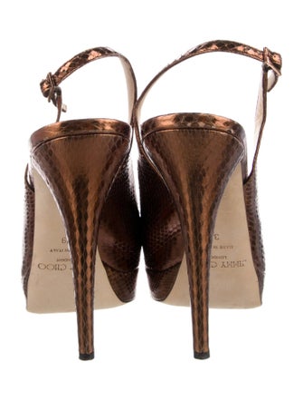 Jimmy Choo Crocodile Animal Print Slingback Sandals