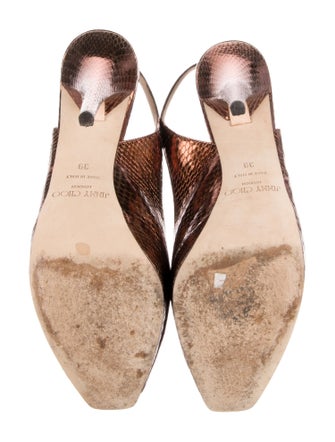 Jimmy Choo Crocodile Animal Print Slingback Sandals