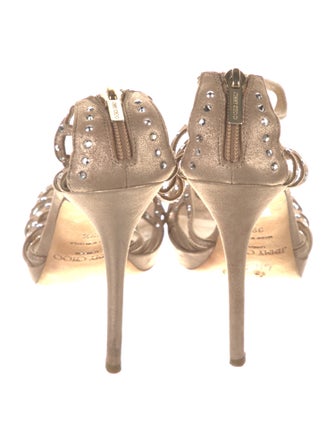 Jimmy Choo Suede Crystal Embellishments Sandals