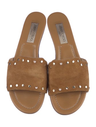 Jimmy Choo Suede Studded Accents Slides