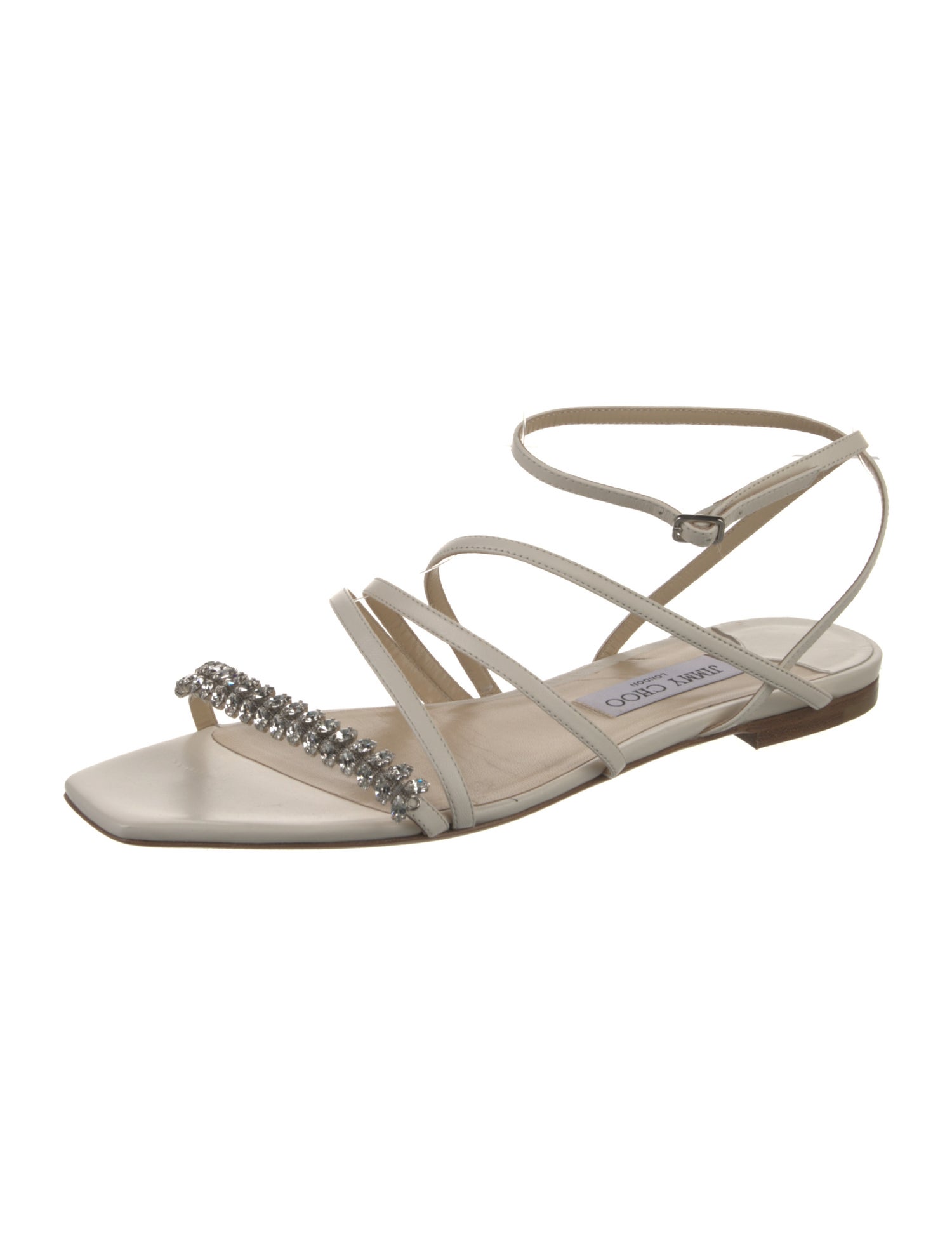 Jimmy Choo Patent Leather Crystal Embellishments Gladiator Sandals