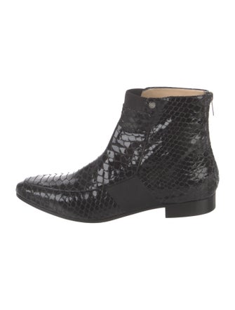 Jimmy Choo Patent Leather Animal Print Combat Boots