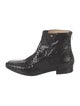 Jimmy Choo Patent Leather Animal Print Combat Boots