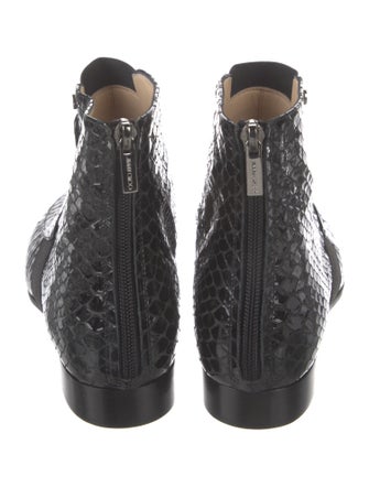 Jimmy Choo Patent Leather Animal Print Combat Boots
