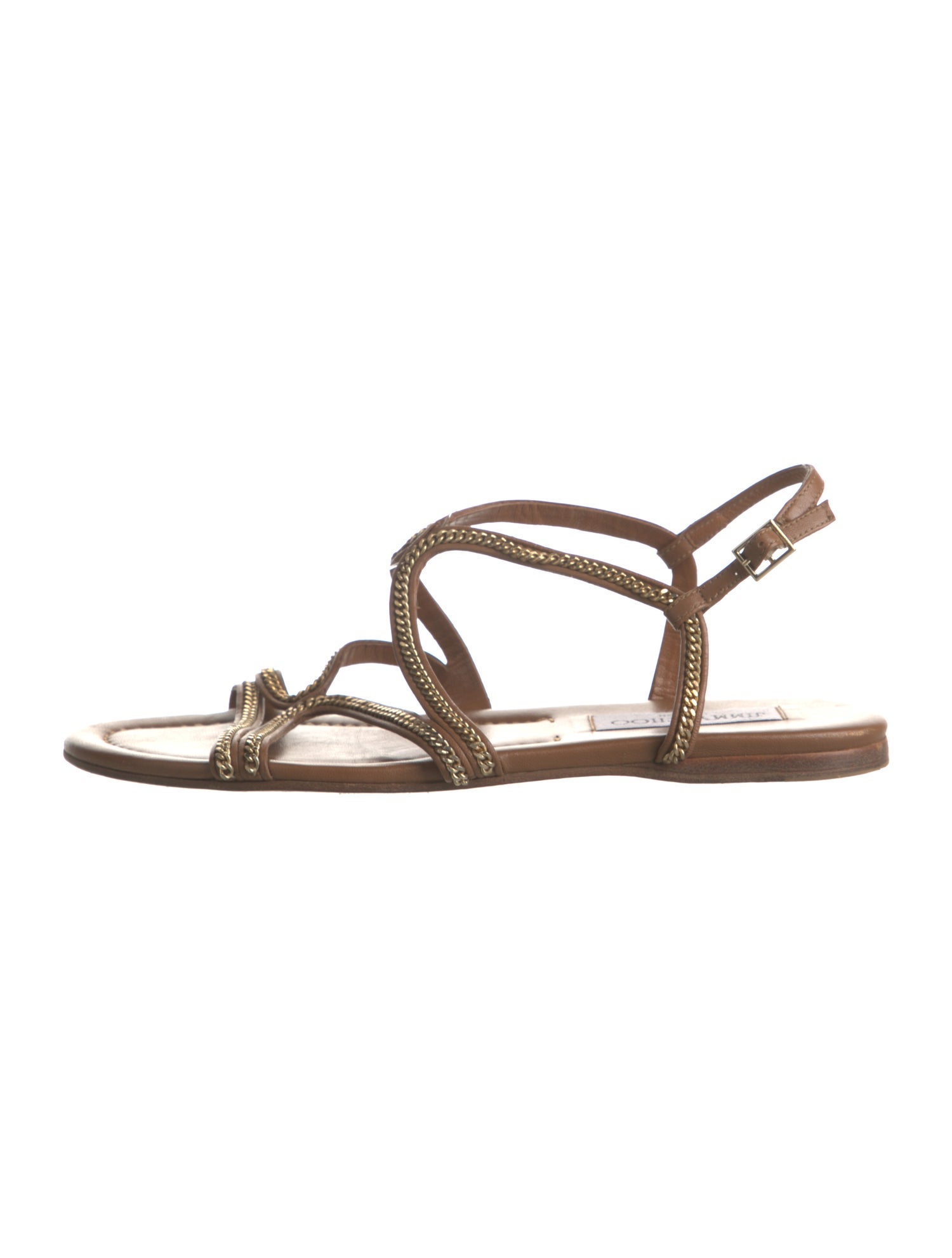 Jimmy Choo Nickel Leather Slingback Sandals